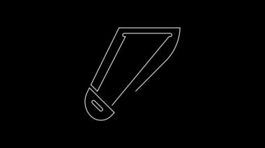 White line Musical instrument kankles icon isolated on black background. 4K Video motion graphic animation.