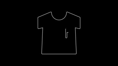 White line USSR t-shirt icon isolated on black background. 4K Video motion graphic animation.