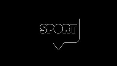 White line Location gym icon isolated on black background. 4K Video motion graphic animation.