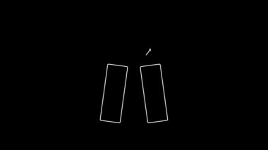 White line Sport expander icon isolated on black background. Sport equipment. 4K Video motion graphic animation.