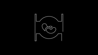 White line Beans in can icon isolated on black background. 4K Video motion graphic animation.