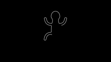 White line Lizard icon isolated on black background. 4K Video motion graphic animation.