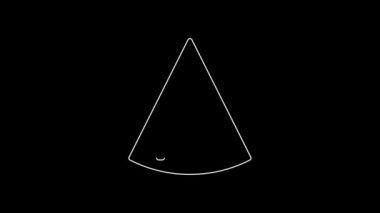 White line Nachos icon isolated on black background. Tortilla chips or nachos tortillas. Traditional mexican fast food. 4K Video motion graphic animation.