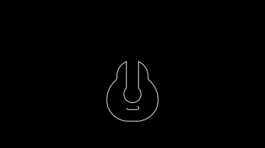White line Mexican guitar icon isolated on black background. Acoustic guitar. String musical instrument. 4K Video motion graphic animation.