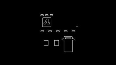 White line Traditional Mexican house icon isolated on black background. 4K Video motion graphic animation.