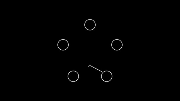 Linha Branca Ícone Xerife Hexagram Isolado Fundo Preto Ícone Distintivo — Vídeo de Stock