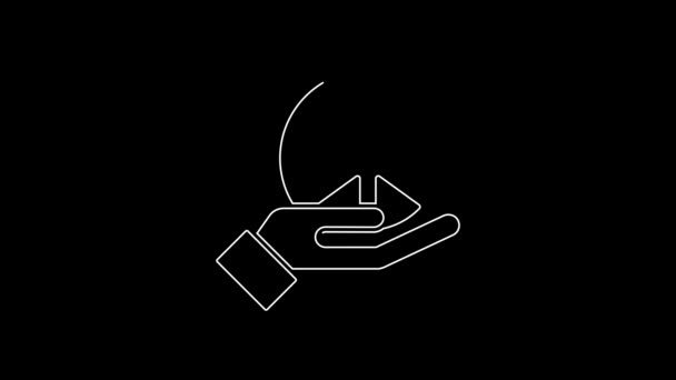 Значок Мир Выделен Черном Фоне Символ Мира Хиппи Видеографическая Анимация — стоковое видео