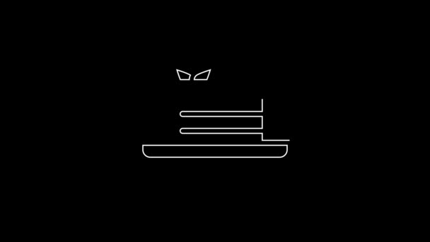 Біла Лінія Медовіку Ізольована Чорному Тлі Мед Нашарував Торт Або — стокове відео