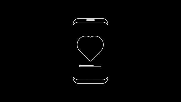 Kalp Atış Hızı Monitörü Olan Beyaz Çizgi Akıllı Telefonu Siyah — Stok video