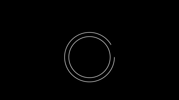 Bílá Čára Stopwatch Ikona Izolované Černém Pozadí Časový Spínač Chronometr — Stock video