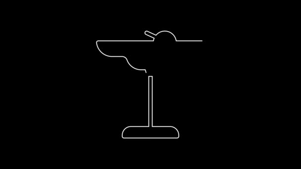 White Line Margarita Cocktail Glass Lime Icon Isolated Black Background — 비디오
