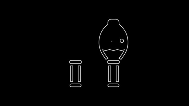 White Line Maracas Icon Isolated Black Background Music Maracas Instrument — Vídeo de Stock