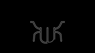 White line Stink bug icon isolated on black background. 4K Video motion graphic animation.
