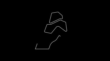 White line Rock stones icon isolated on black background. 4K Video motion graphic animation.