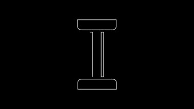 White line Ancient column icon isolated on black background. 4K Video motion graphic animation.