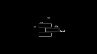 White line Toy building block bricks for children icon isolated on black background. 4K Video motion graphic animation.