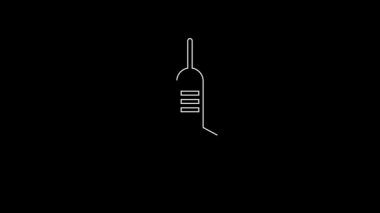 White line Dart arrow icon isolated on black background. 4K Video motion graphic animation.