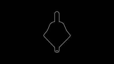 White line Whirligig toy icon isolated on black background. 4K Video motion graphic animation.