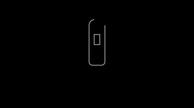 White line Marker pen icon isolated on black background. Felt-tip pen. 4K Video motion graphic animation.