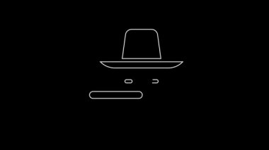 White line Pinocchio icon isolated on black background. 4K Video motion graphic animation.