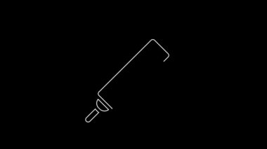 Beyaz çizgi Rolling Pin simgesi siyah arkaplanda izole edildi. 4K Video hareketli grafik canlandırması.