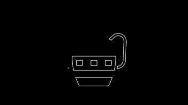 White line Ancient amphorae icon isolated on black background. 4K Video motion graphic animation.