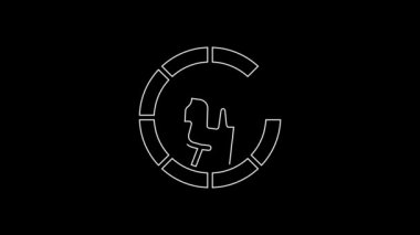 White line Ancient Greek coin icon isolated on black background. 4K Video motion graphic animation.