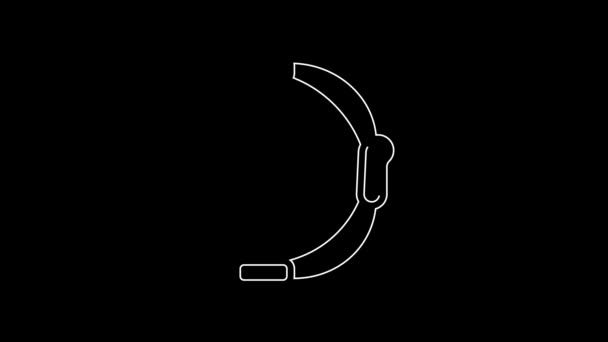 Біла Лінія Іграшки Боу Ізольована Чорному Тлі Відео Рух Графічна — стокове відео