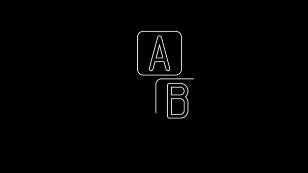 Білі Блоки Abc Ізольовані Чорному Тлі Куби Alphabet Літерами Відеографічна — стокове відео