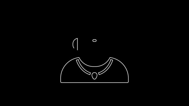 White Line Cyclops Icon Isolated Black Background Video Motion Graphic — Stock videók
