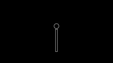 White line Medieval spear icon isolated on black background. Medieval weapon. 4K Video motion graphic animation.