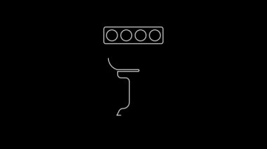 White line Medieval goblet icon isolated on black background. Holy grail. 4K Video motion graphic animation.