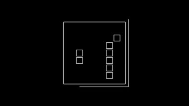 White line Bingo icon isolated on black background. Lottery tickets for american bingo game. 4K Video motion graphic animation.