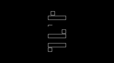 White line Mahjong pieces icon isolated on black background. Chinese mahjong red dragon game emoji. 4K Video motion graphic animation.