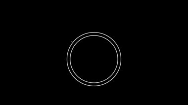 Siyah arkaplanda beyaz çizgi Stopwatch simgesi izole edildi. Zaman göstergesi. Kronometre işareti. 4K Video hareketli grafik canlandırması.
