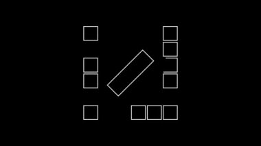 White line Board game icon isolated on black background. 4K Video motion graphic animation.