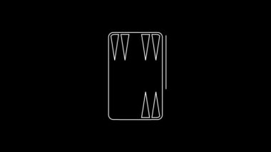 White line Backgammon board icon isolated on black background. 4K Video motion graphic animation.