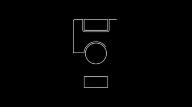 White line Football table icon isolated on black background. Hockey table. 4K Video motion graphic animation.