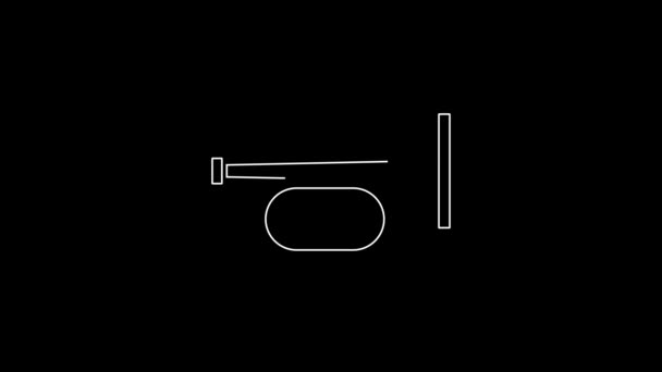 White Line Trumpet Icon Isolated Black Background Musical Instrument Trumpet — 图库视频影像