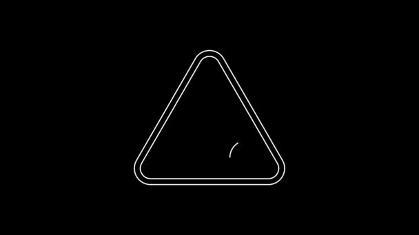 White Line Billiard Balls Rack Triangle Icon Isolated Black Background — Vídeo de Stock