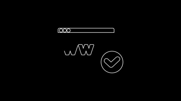 White Line Website Template Icon Isolated Black Background Internet Communication — 图库视频影像