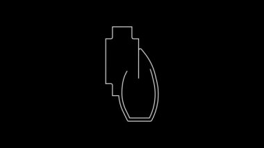 White line Fast payments icon isolated on black background. Fast money transfer payment. Financial services, fast loan, time is money, cash back concept. 4K Video motion graphic animation.