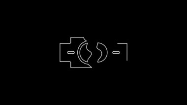 White line Tearing apart money banknote into two peaces icon isolated on black background. 4K Video motion graphic animation.