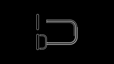 White line Chest expander icon isolated on black background. 4K Video motion graphic animation.