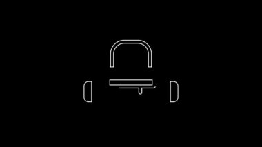 White line Sport bag icon isolated on black background. 4K Video motion graphic animation.