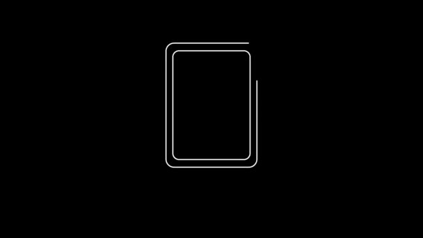 Witte Lijn Reclame Pictogram Geïsoleerd Zwarte Achtergrond Concept Van Marketing — Stockvideo