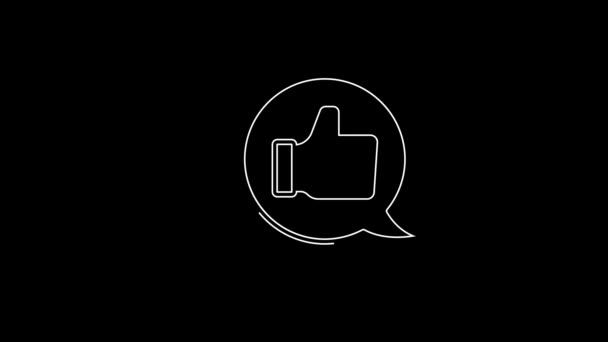 White Line Consumer Customer Product Rating Icon Isolated Black Background — Stock Video