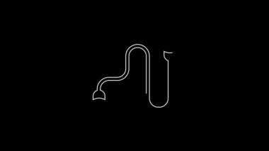 White line Chest expander icon isolated on black background. 4K Video motion graphic animation.