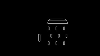 Siyah zemin üzerinde su damlaları akan beyaz duş başlığı izole edilmiş. 4K Video hareketli grafik canlandırması.