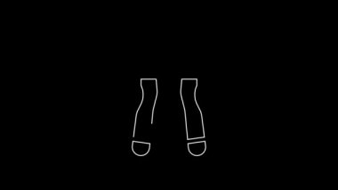 White line Sport expander icon isolated on black background. Sport equipment. 4K Video motion graphic animation.